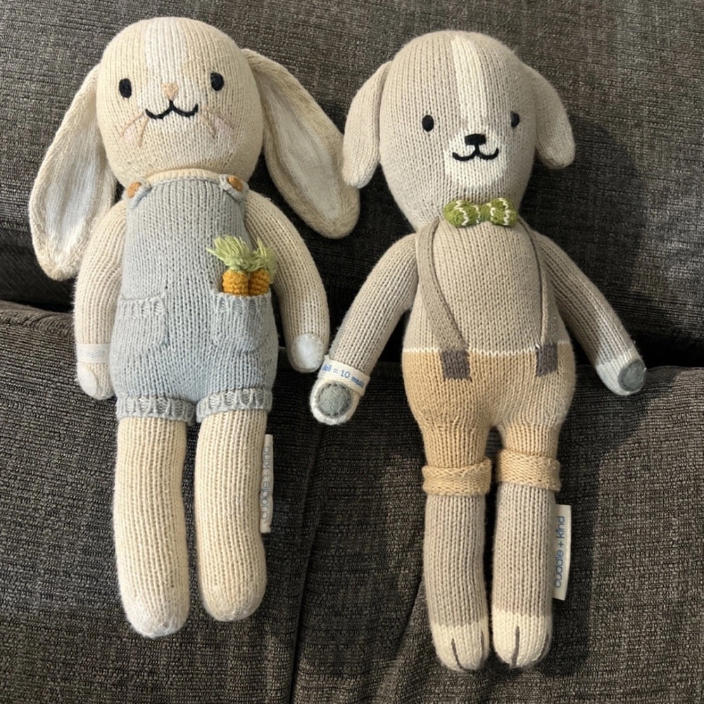 Cuddle and Kind Henry the Rabbit Plush Doll Handmade Knitted Peru And The Dog